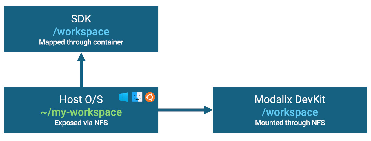 Host-Container-DevKit workspace mapping